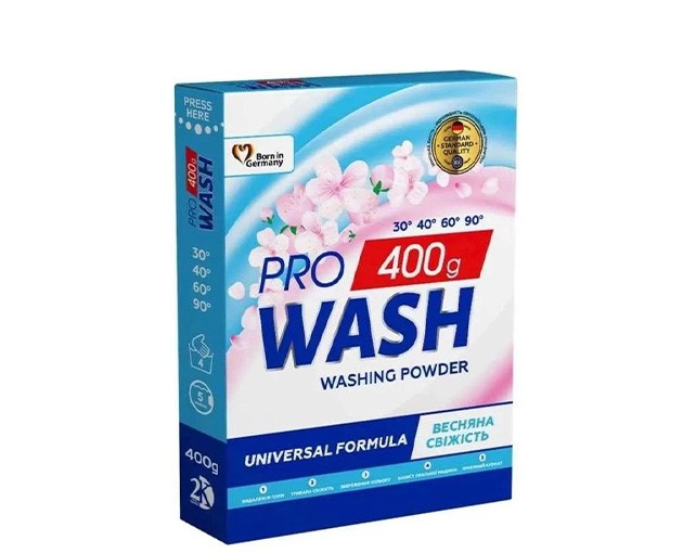 PRO WASH სარეცხი ფხვნილი უნივერსალი 400გრ გაზაფხულის ყვავილები